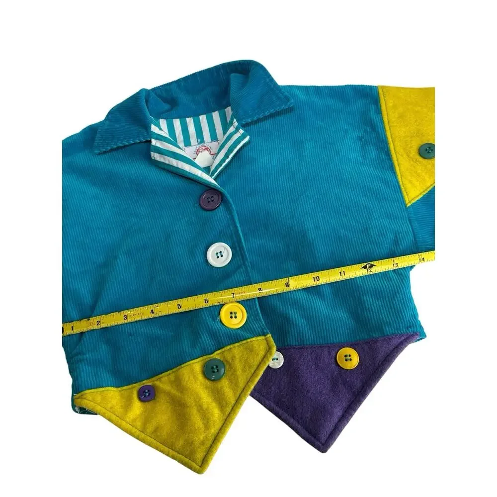 Vintage Raggamuffins Originals Kids ColorBlock V-neck Collared Jacket Size 6